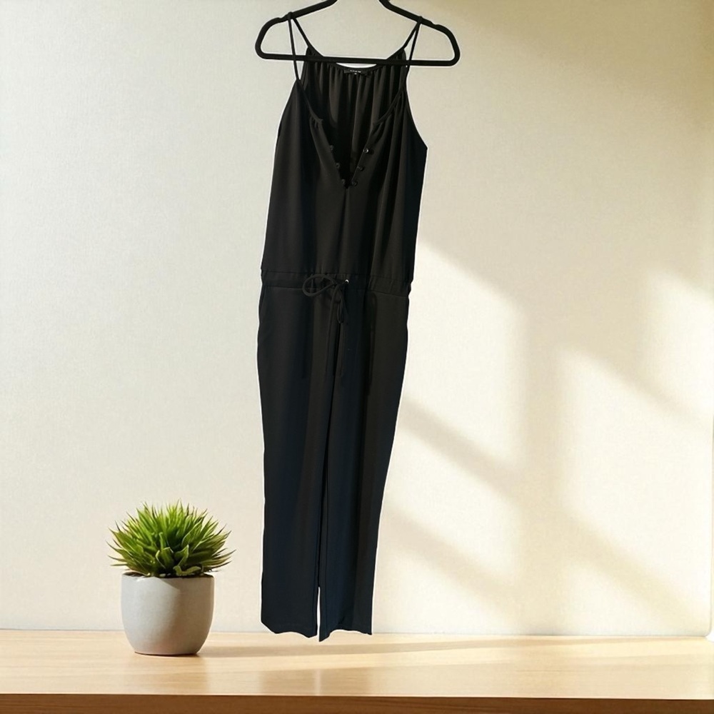 SOLD. )DREW Black Jumpsuit Modern Minimalist Design